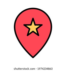 Bookmark, favorite, location icon vector image. Can also be used for Navigation. Suitable for use on web apps, mobile apps and print media.