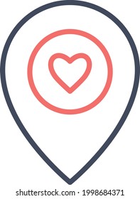 Bookmark, favorite, pin, heart icon vector image. Can also be used for Maps and Location. Suitable for use on web apps, mobile apps and print media.