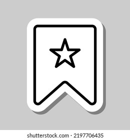 Bookmark, favorite simple icon vector. Flat design. Sticker with shadow on gray background.ai