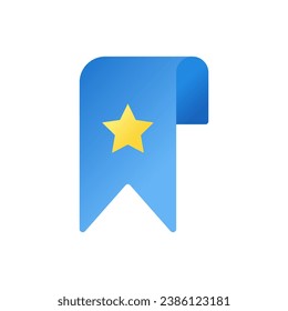 Bookmark favorite star icon in flat gradient style ui vector design