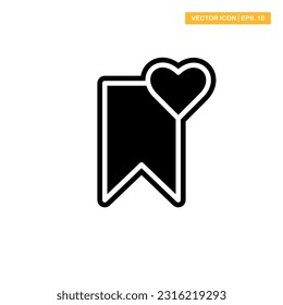 Bookmark, favorites, love glyph icon vector design illustration