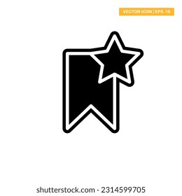 Bookmark, favorites, star glyph icon vector design illustration