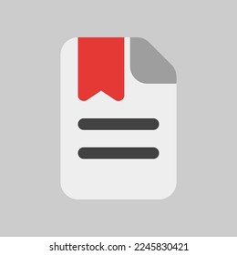 Bookmark file icon in flat style, use for website mobile app presentation