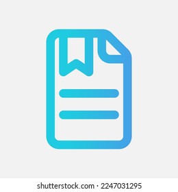 Bookmark file icon in gradient style, use for website mobile app presentation