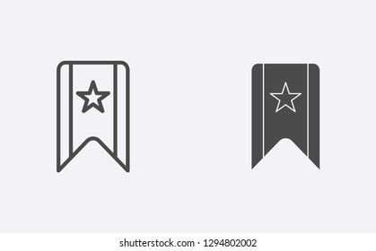 Bookmark filled and outline vector icon sign symbol