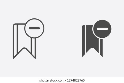 Bookmark filled and outline vector icon sign symbol