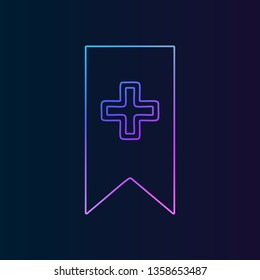 Bookmark flag with plus nolan icon. Simple thin line, outline vector of web, minimalistic icons for UI and UX, website or mobile application