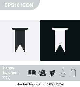 Bookmark flat black and white vector icon.