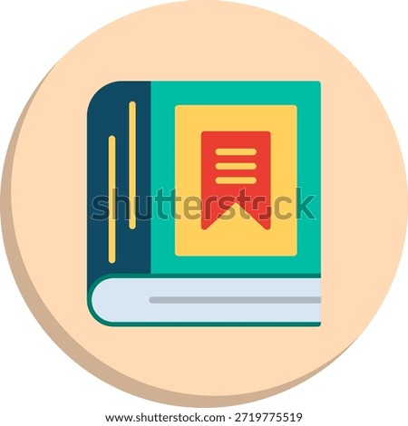 Bookmark Flat Circle Style Icon