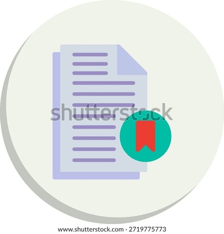Bookmark Flat Circle Style Icon