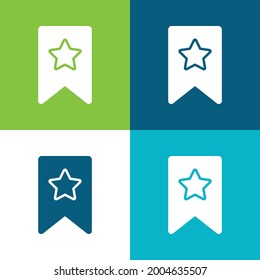 Marcador Plano de cuatro colores conjunto de iconos mínimo
