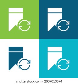 Marcador Plano de cuatro colores conjunto de iconos mínimo