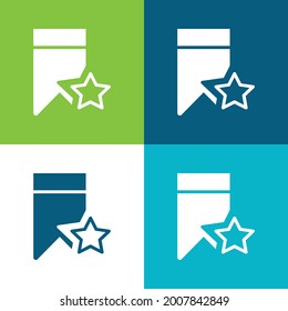 Bookmark Flat four color minimal icon set