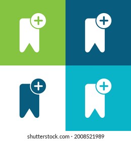 Bookmark Flat four color minimal icon set