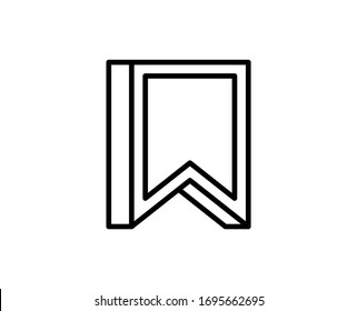 Bookmark flat icon. Thin line signs for design logo, visit card, etc. Single high-quality outline symbol for web design or mobile app. Bookmark outline pictogram.