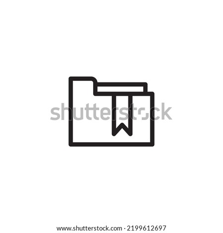 bookmark folder icon. marker symbols, editable strokes. Perfect icon, white background.