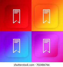 Bookmark four color gradient app icon set