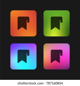 Bookmark four color gradient app icon design