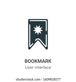 Bookmark glyph icon vector on white background. Flat vector bookmark icon symbol sign from modern user interface collection for mobile concept and web apps design.