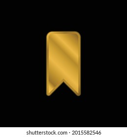 Bookmark gold plated metalic icon or logo vector