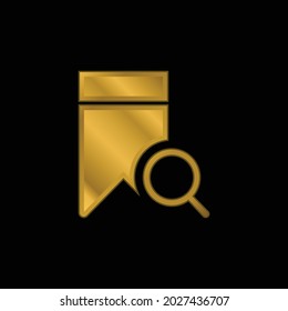 Bookmark gold plated metalic icon or logo vector
