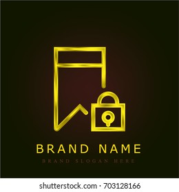 Bookmark golden metallic logo