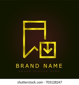 Bookmark golden metallic logo