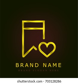 Bookmark golden metallic logo