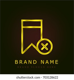 Bookmark golden metallic logo