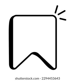 Bookmark hand drawn icon, editable design 