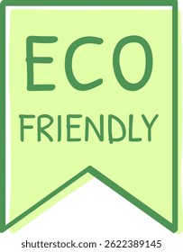 Bookmark with handwritten eco friendly message promoting environmental awareness, encouraging sustainable practices and highlighting commitment to ecological responsibility
