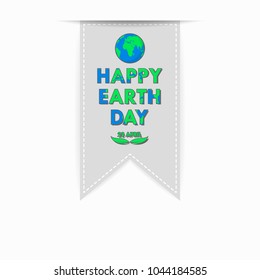 Bookmark for Happy Earth Day. Vector illustration. Festive Poster Or Banner on 22 april. Ecology concept