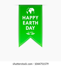 Bookmark for Happy Earth Day. Vector illustration. Festive Poster Or Banner on 22 april. Ecology concept