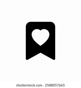 bookmark heart favourite icon sign vector