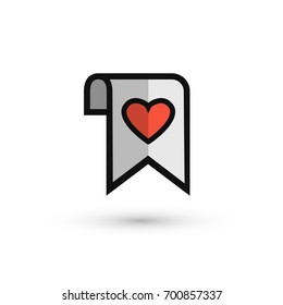 Bookmark with Heart Icon