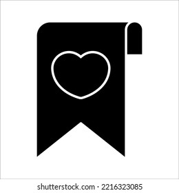 Bookmark with heart icon design, on white background, vector illustration.