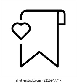 Bookmark with heart icon design, on white background, vector illustration.