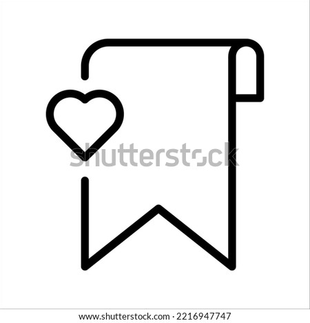 Bookmark with heart icon design, on white background, vector illustration.