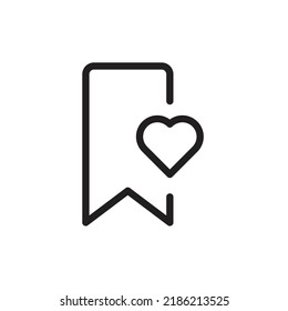 Bookmark with heart icon design. vector illustration