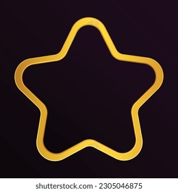 Bookmark highlight line icon. Star frame border vector illustration.
