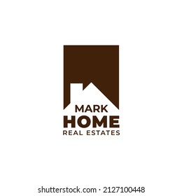 Bookmark House Logo. Real Estate Logo Design