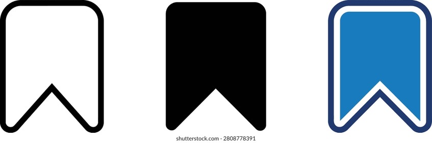 bookmark icon with black and blue chevron ribbon marks for reading navigation