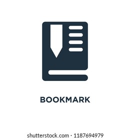 Bookmark icon. Black filled vector illustration. Bookmark symbol on white background. Can be used in web and mobile.