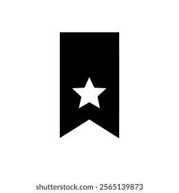 Bookmark icon. Black bookmark symbol on white background. Save page icon. Vector illustration.