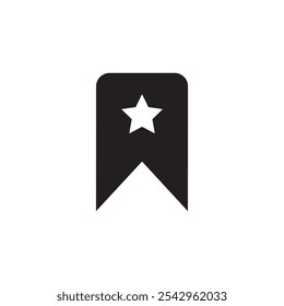 Lesezeichen-Symbol schwarz-weißes Vektorzeichen
