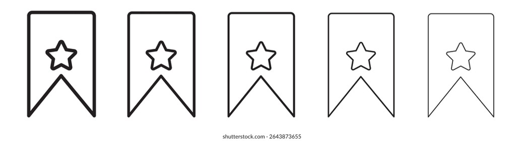 Bookmark icon black and white vector sign