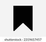 Bookmark Icon. Book Mark Label Note Tag Read Placement Ribbon. Black White Sign Symbol Shape Outline Illustration Artwork Graphic Clipart EPS Vector