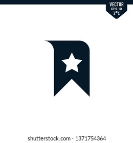 Bookmark icon collection in glyph style, solid color vector
