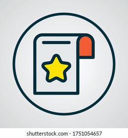Símbolo de línea de color del icono de marcador. Elemento favorito de primera calidad aislado en un estilo de moda.