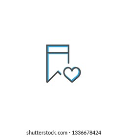 Bookmark icon design. Interaction icon line vector illustration design